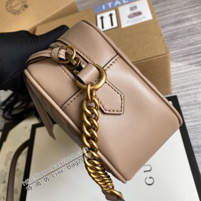 Gucci新款原廠皮女包 古馳GG Marmont系列單肩斜挎包 Gucci相機包 447632  ydg3145